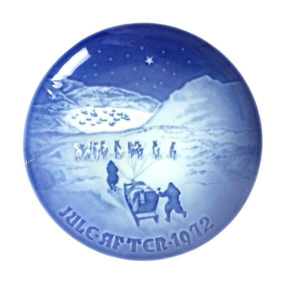 Bing & Grondahl Copenhagen Porcelain Christmas In Greenland Plate 1972 Denmark - Picture 1 of 5